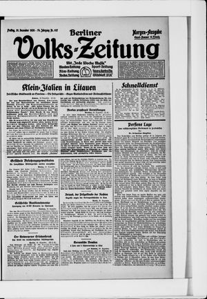 Berliner Volkszeitung vom 31.12.1926