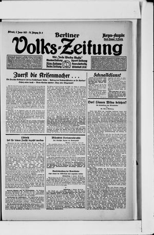 Berliner Volkszeitung vom 05.01.1927