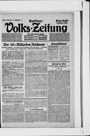 Berliner Volkszeitung vom 07.01.1927