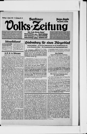 Berliner Volkszeitung on Jan 11, 1927
