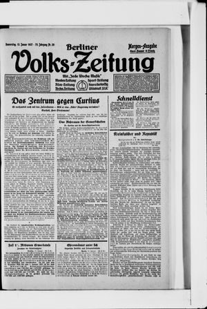 Berliner Volkszeitung vom 13.01.1927