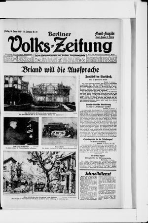 Berliner Volkszeitung vom 14.01.1927