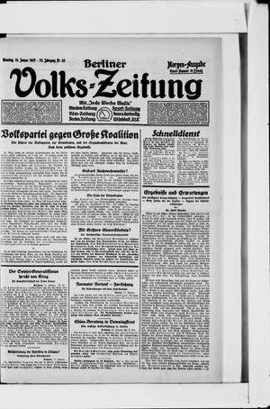 Berliner Volkszeitung vom 18.01.1927
