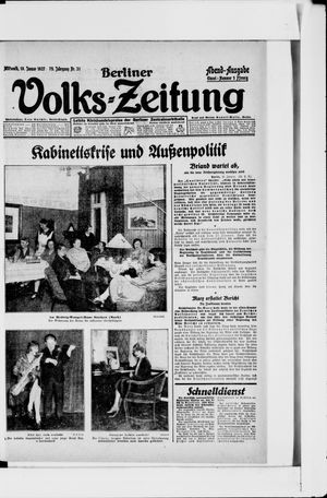 Berliner Volkszeitung on Jan 19, 1927