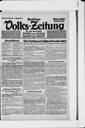 Berliner Volkszeitung vom 20.01.1927