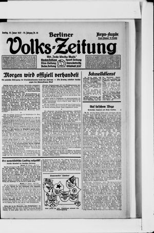 Berliner Volkszeitung vom 23.01.1927