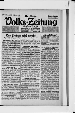 Berliner Volkszeitung vom 26.01.1927