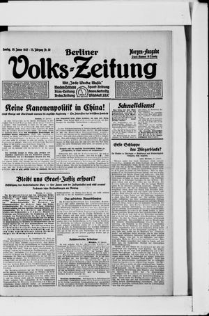 Berliner Volkszeitung vom 30.01.1927