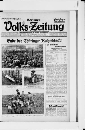 Berliner Volkszeitung on Jan 31, 1927