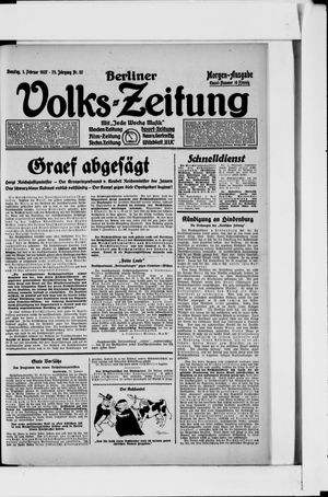 Berliner Volkszeitung on Feb 1, 1927