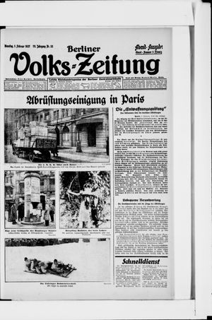 Berliner Volkszeitung vom 01.02.1927
