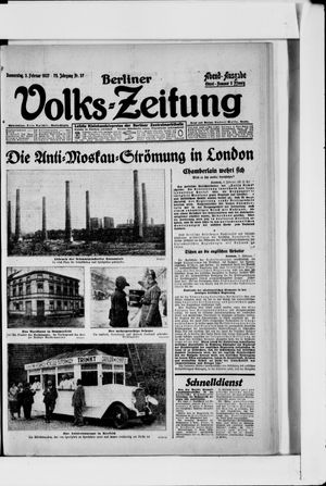 Berliner Volkszeitung on Feb 3, 1927