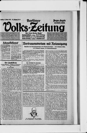 Berliner Volkszeitung vom 06.02.1927
