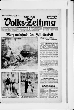 Berliner Volkszeitung vom 07.02.1927