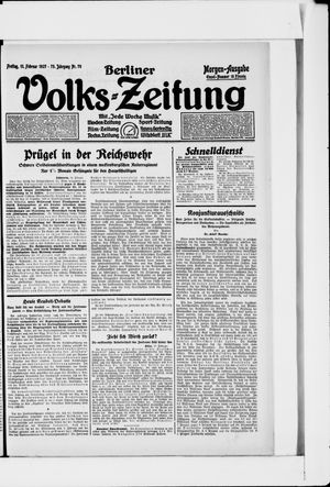 Berliner Volkszeitung vom 11.02.1927