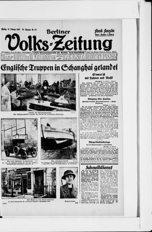 Berliner Volkszeitung vom 14.02.1927