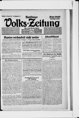 Berliner Volkszeitung on Feb 15, 1927