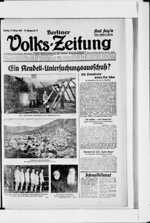 Berliner Volkszeitung vom 15.02.1927