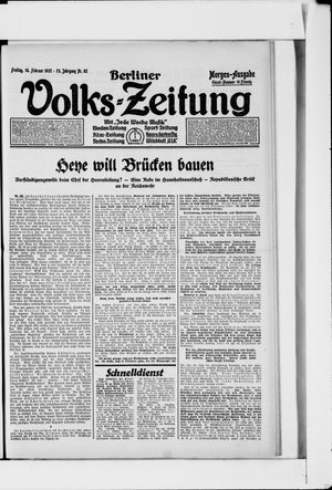 Berliner Volkszeitung on Feb 18, 1927
