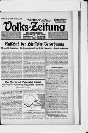 Berliner Volkszeitung on Feb 19, 1927