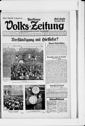Berliner Volkszeitung vom 21.02.1927