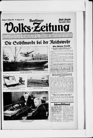 Berliner Volkszeitung vom 22.02.1927