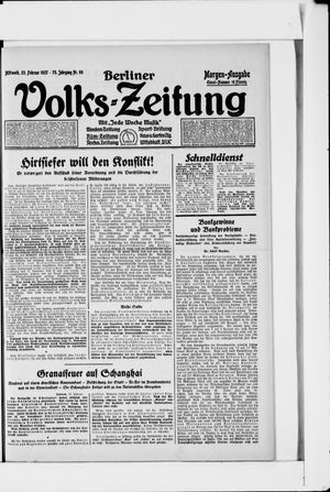 Berliner Volkszeitung vom 23.02.1927