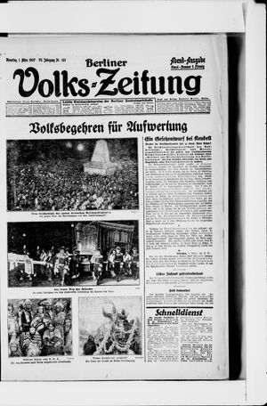 Berliner Volkszeitung on Mar 1, 1927