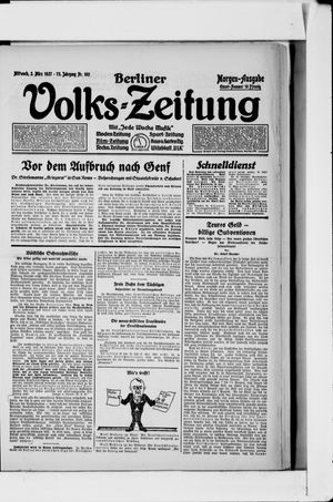 Berliner Volkszeitung on Mar 2, 1927