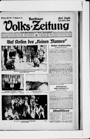 Berliner Volkszeitung vom 02.03.1927