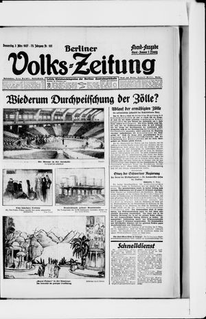 Berliner Volkszeitung vom 03.03.1927