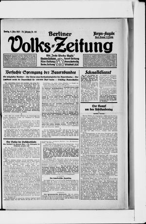 Berliner Volkszeitung vom 06.03.1927