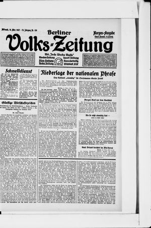 Berliner Volkszeitung vom 16.03.1927