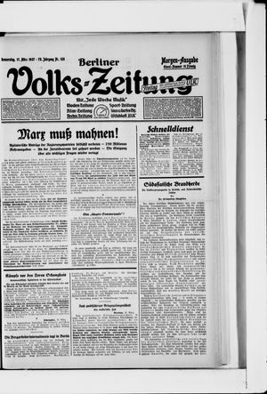 Berliner Volkszeitung vom 17.03.1927