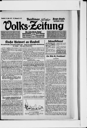 Berliner Volkszeitung vom 19.03.1927