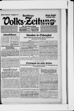 Berliner Volkszeitung vom 23.03.1927