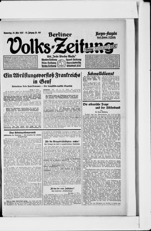 Berliner Volkszeitung vom 24.03.1927