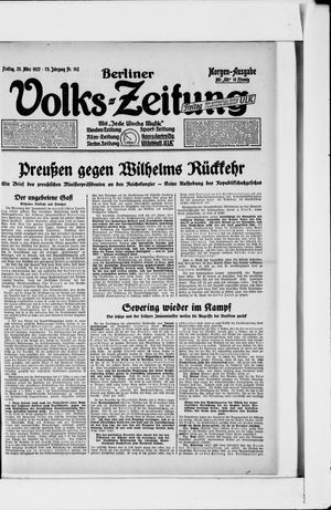 Berliner Volkszeitung vom 25.03.1927