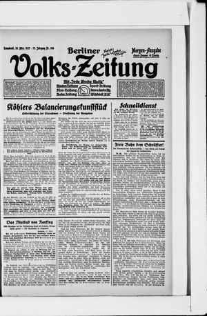 Berliner Volkszeitung on Mar 26, 1927