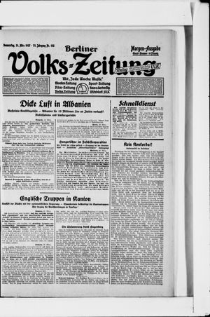 Berliner Volkszeitung vom 31.03.1927