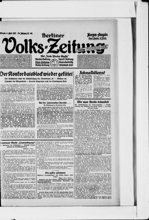 Berliner Volkszeitung vom 06.04.1927