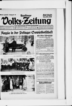 Berliner Volkszeitung vom 06.04.1927