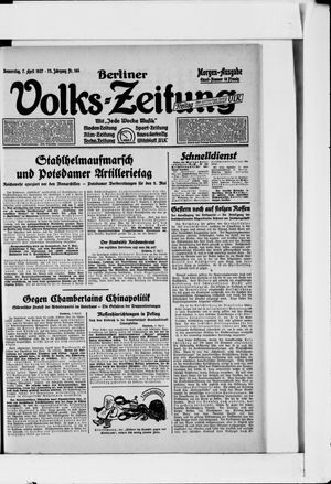 Berliner Volkszeitung vom 07.04.1927