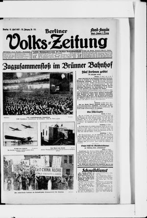 Berliner Volkszeitung on Apr 12, 1927