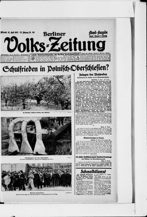 Berliner Volkszeitung vom 20.04.1927