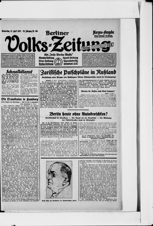 Berliner Volkszeitung vom 21.04.1927