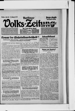 Berliner Volkszeitung on May 3, 1927