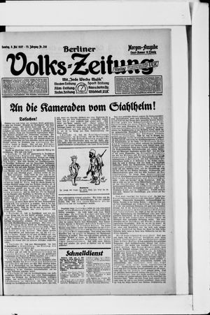 Berliner Volkszeitung vom 08.05.1927