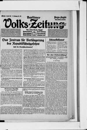 Berliner Volkszeitung vom 11.05.1927
