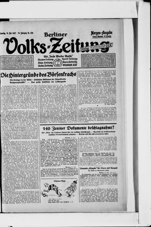 Berliner Volks-Zeitung vom 15.05.1927